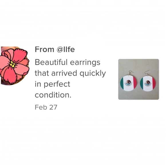 Mexican flag earrings - Picture 3 of 3